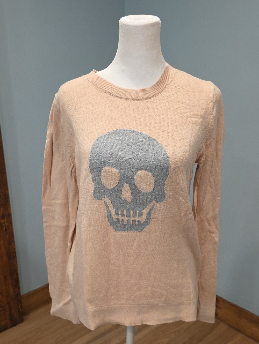 Banana Republic Peach Skull Sweater M